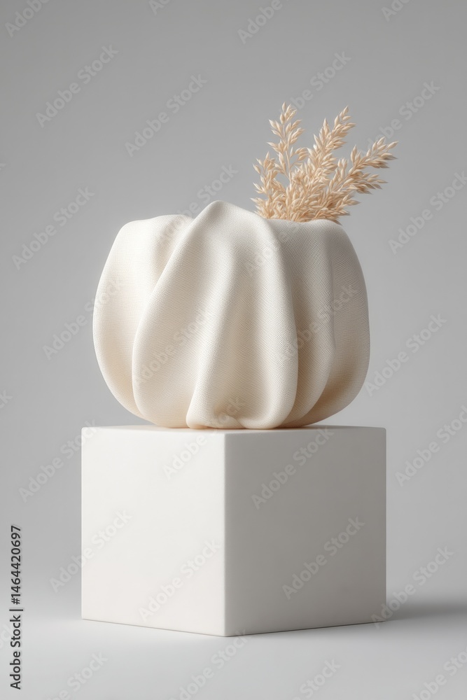 Aufkleber minimalistic and elegant empty podium draped with soft fabric capturing serene beauty of simplicity