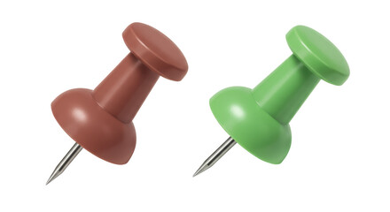 Isolated Colored Push Pins