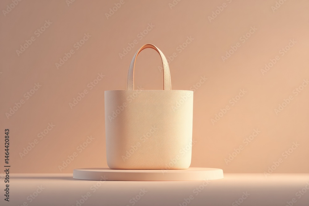 Poster minimalistic clean image featuring empty podium designed to display handbags with ample copy space a
