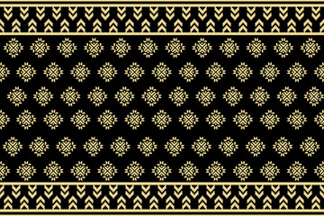 Obraz premium Elegant Geometric Pattern with Gold Accents on Black Background