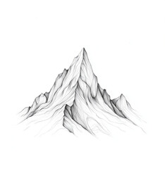 drawing of a mountain with fine lines and light shading for a feminine result in black and white on a white background for a tattoo project