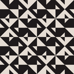 Seamless black and white mid century modern geometric pattern for backgrounds, fabric design, home decor.