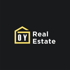 OY initials minimalist creative real estate logo vector