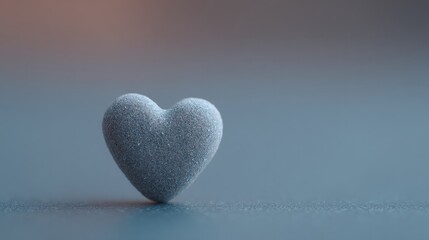 Fototapeta premium single hand gently places heart-shaped stone on reflective surface