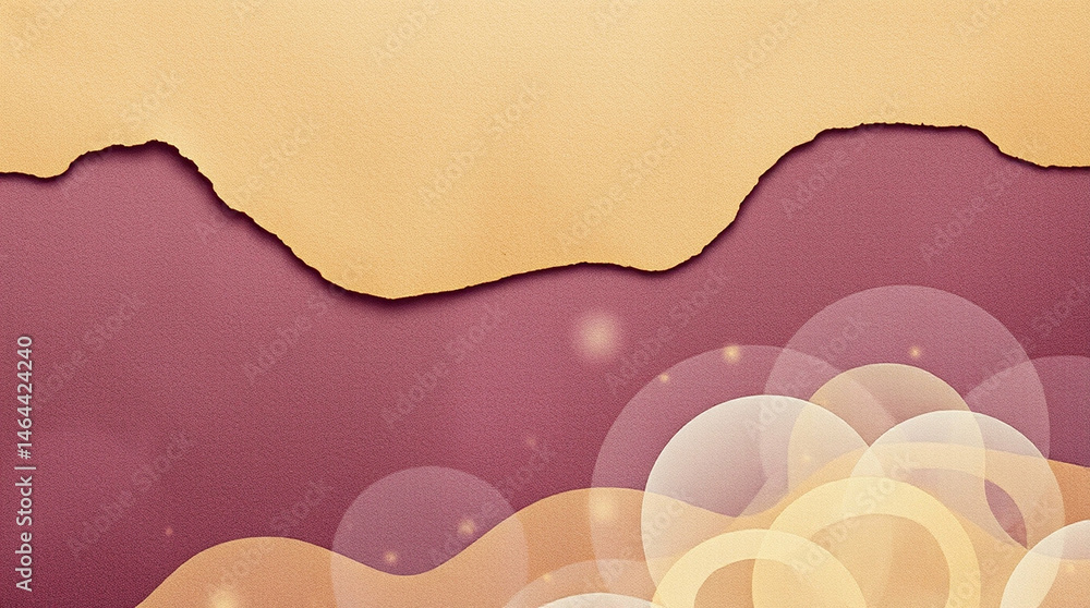 Poster abstract background featuring torn paper layers with ethereal light effects
