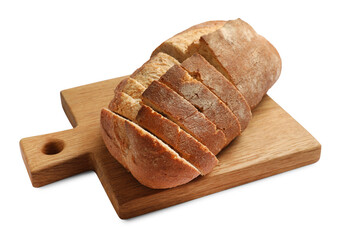 Pieces of fresh bread isolated on white