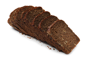 Pieces of fresh bread isolated on white