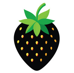 strawberry Silhouette  vector on white background