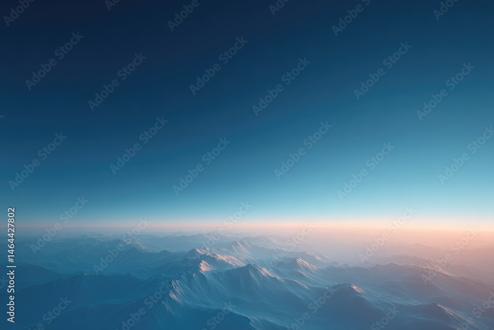 Poster aerial drone shot capturing top-down view of serene landscape featuring vast open space and clear sk
