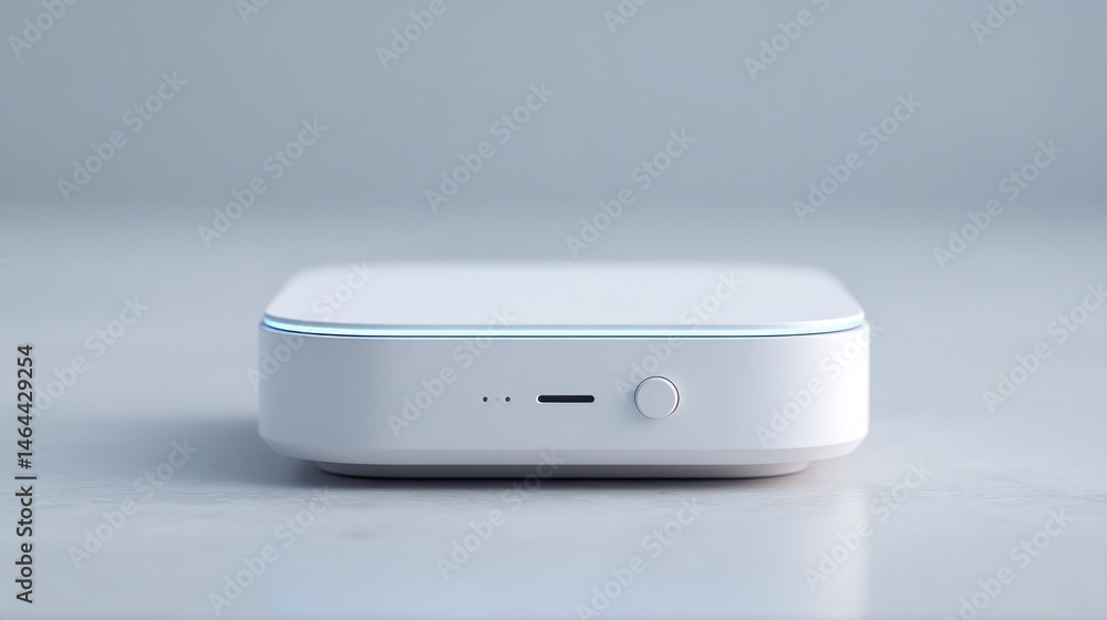 Poster isolated video game console on white surface with ample copy space capturing clean minimalistic aest