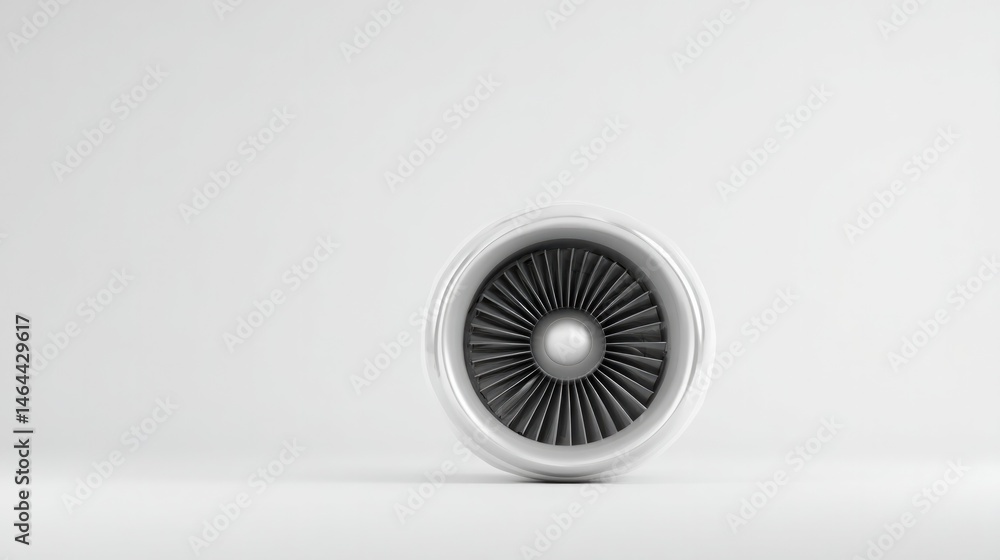 Aufkleber captivating image of single sleek aviation engine set against minimalist white background with ample