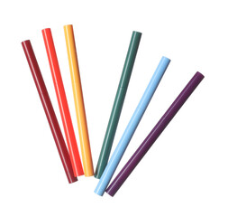 Bright twist up eye pencils isolated on white