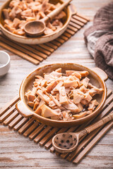 Canned Jackfruit, boiled with salt, prepared for cooking