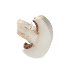 One piece of fresh mushroom isolated on white