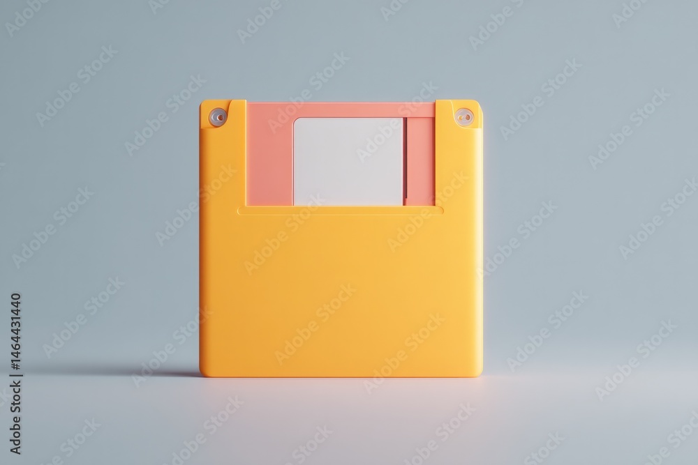 Aufkleber close-up of retro floppy disk against plain backdrop accentuating its nostalgic design