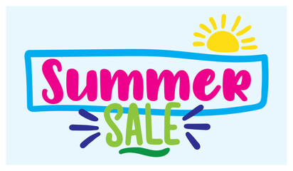 summer sale lettering. vector illustration