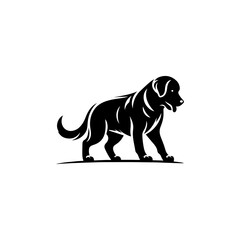 vector illustration of a black and white dog