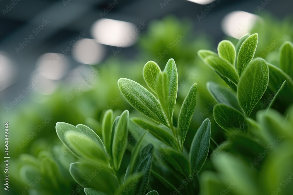 Poster close-up of green office spaces blending nature with workspaces