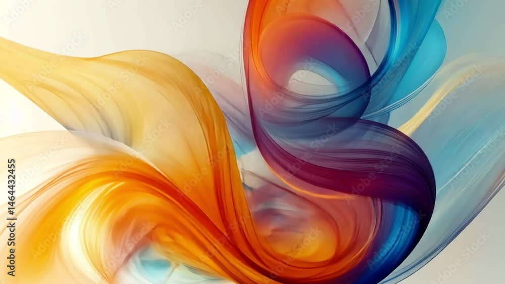 Poster abstract flow: a vibrant and dynamic display of abstract shapes, featuring swirling ribbons of color