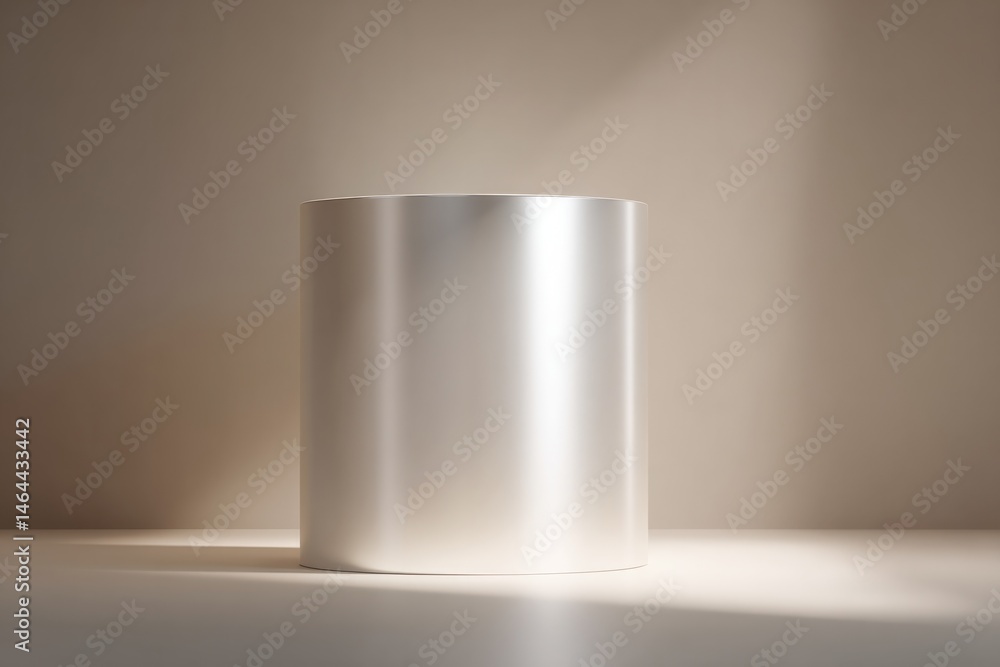 Aufkleber empty podium with reflective surface casting soft shadows and highlights