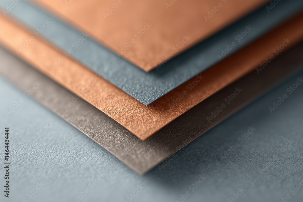 Poster minimalistic close-up of flyer or brochure lying flat on clean surface with ample copy space