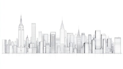 Modern city skyline architecture vector illustration