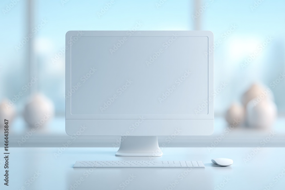 Aufkleber minimalistic workspace with innovative design elements prominently displayed various gadgets on slee