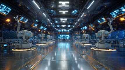 Futuristic Robotics Manufacturing Facility