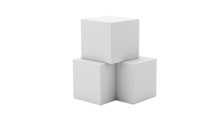 Isolated Stacked White Cubes