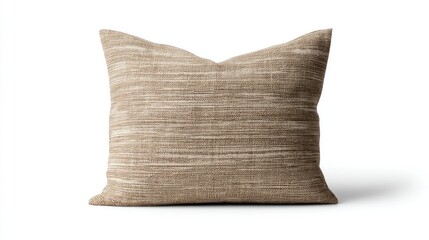 Japandi linen accent pillow isolated on white background 