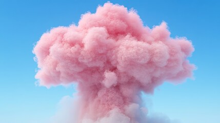 Pink cloud in blue sky dreamlike surreal background