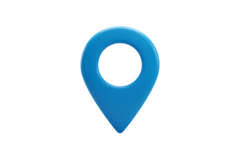 Blue Location Pin Icon GPS Marker Map Pointer Navigation Symbol Digital Design Element isolated on transparent background