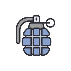 Modernized and Stylized Grenade Iconography on White Background Illustration