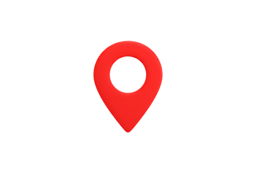 Red Location Pin Icon Perfect for Maps and GPS Apps isolated on transparent background
