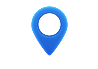 Blue Location Pin Icon GPS Marker isolated on transparent background
