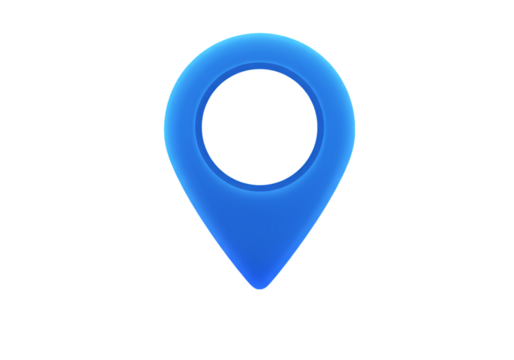 Blue Location Pin Icon GPS Marker isolated on transparent background