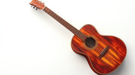 Obraz premium Acoustic guitar with intricate wood grain pattern.