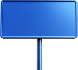 Blank Blue Rectangular Sign