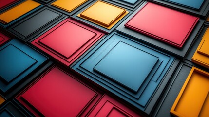 Fototapeta premium Geometric abstract pattern of squares