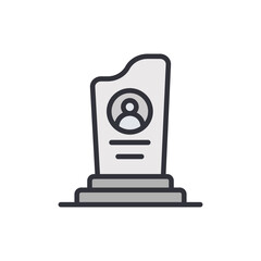 Memorial Gravestone Headstone Marker Icon for Remembrance and Legacy