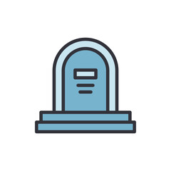 Isolated tombstone illustration for halloween, memorial or remembrance