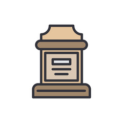 Modern Illustrated Tombstone Monumental Epitaph Symbol on Black Backdrop