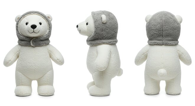 Plush polar bear with Inuit amauti features for cozy adventures in chilly climates