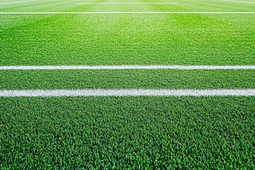 Artificial turf field with white lines
