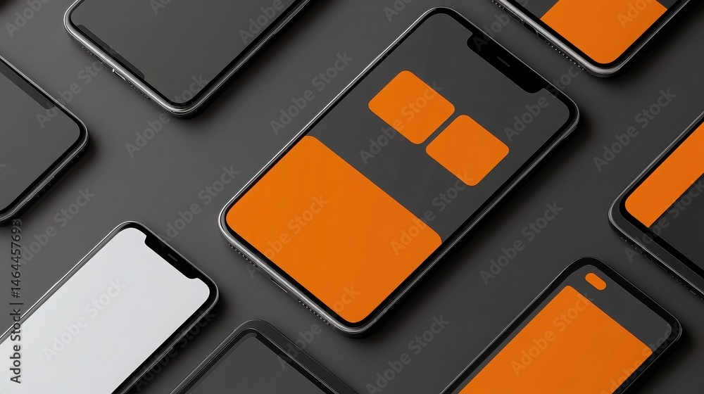 Aufkleber modern user interface design template. conceptual mobile phone screen mock-up for application interf