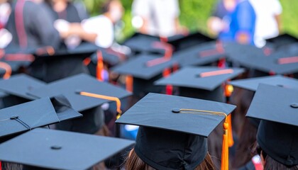 Custom AI Model  Large group of graduation caps during commencement