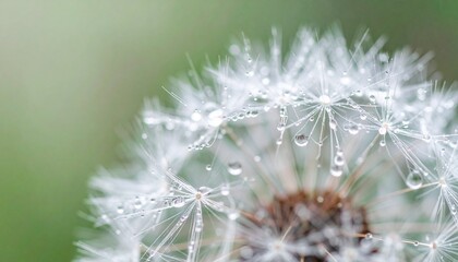 Custom AI Model Macro nature. Beautiful dew drops on dandelion seed macro. cool