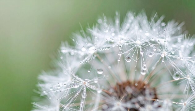 Custom AI Model Macro nature. Beautiful dew drops on dandelion seed macro. cool
