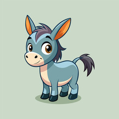 Fototapeta premium Adorable Cartoon Donkey Illustration