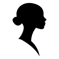 silhouette portrait of woman, icon, vector